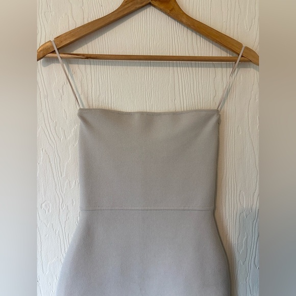 Babaton Aritzia Platform Sculpt Knit Bodycon Cream Bardot Midi Dress - Picture 8 of 11